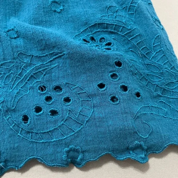 Lane Bryant Teal 22/24 Women’s Boho Off Shoulder Peasant Top Eyelet Flowy - Picture 6 of 13